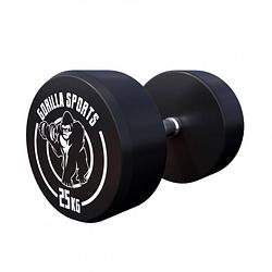 Foto van Gorilla sports dumbell - 25 kg - gietijzer (rubber coating) - met logo