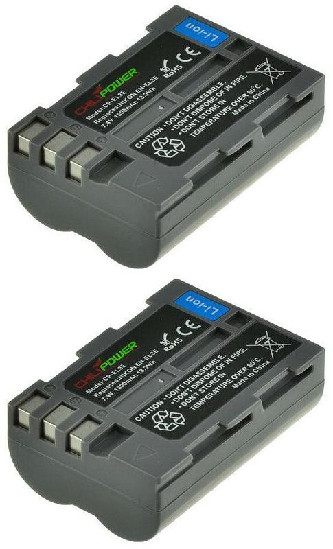 Foto van Chilipower en-el3e accu voor nikon - 1800mah - 2-pack