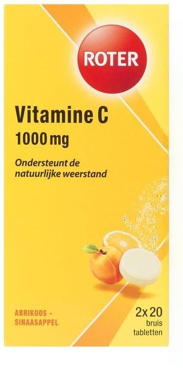 Foto van Roter vitamine c bruistabletten abrikoossinaasappel, 2 x 20 stuks bij jumbo