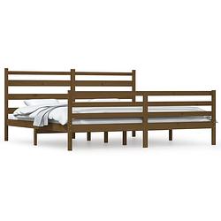 Foto van Vidaxl bedframe massief grenenhout honingbruin 200x200 cm