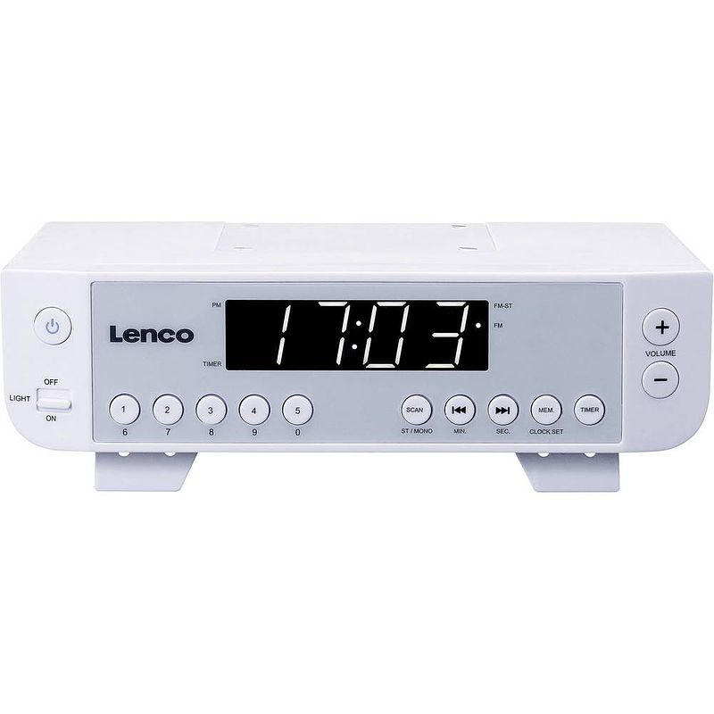 Foto van Fm keukenradio met led-verlichting en timer lenco kcr-11wh wit