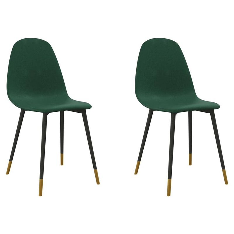 Foto van Vidaxl eetkamerstoelen 2 st stof groen