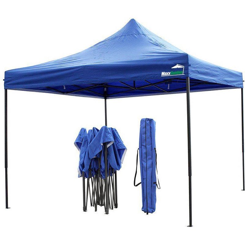 Foto van Maxxgarden easy-up partytent - 3x3m - standaard - waterdicht - opvouwbaar - inclusief draagtas - blauw