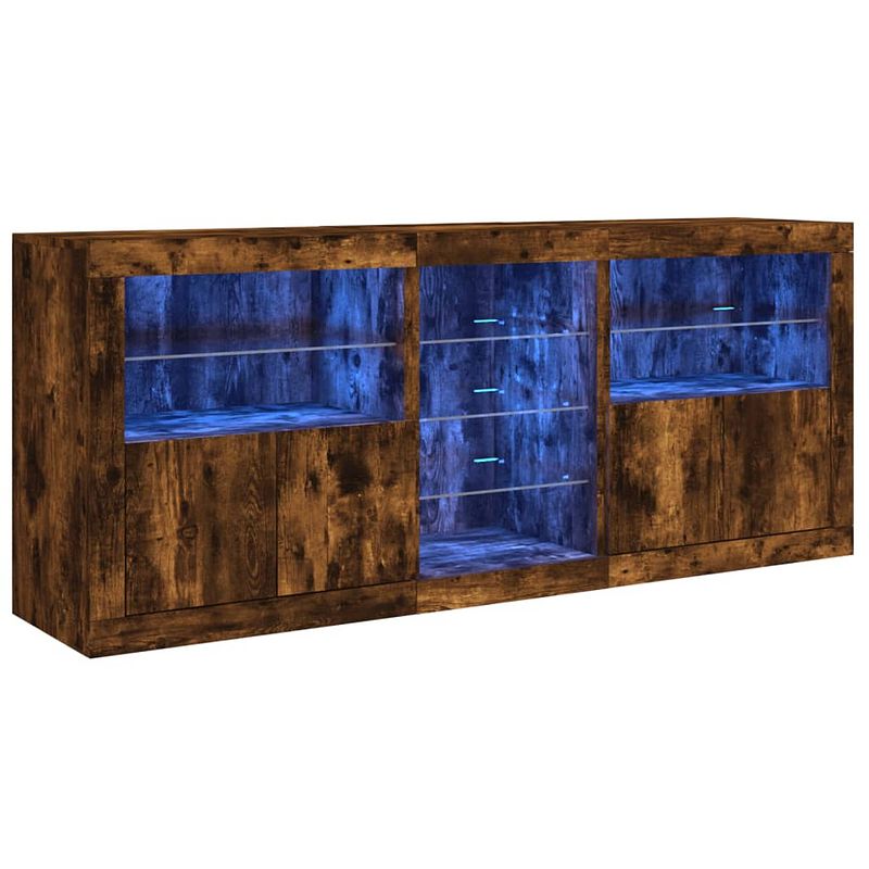 Foto van Vidaxl dressoir met led-verlichting 162x37x67 cm bruin eiken