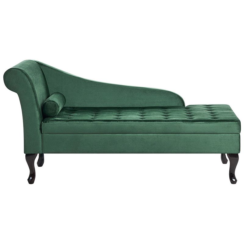 Foto van Beliani pessac - chaise longue-groen-fluweel