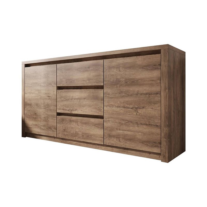 Foto van Meubella - dressoir monaco - eiken - 140 cm