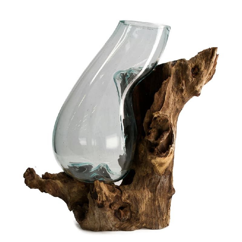 Foto van Dknc - root glas - 25x25x40cm - natuurlijk