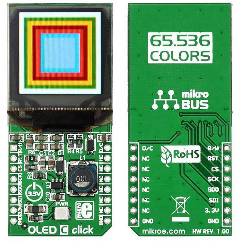 Foto van Mikroelektronika oled c click mikrobus™ displaymodule 2.8 cm (1.1 inch)