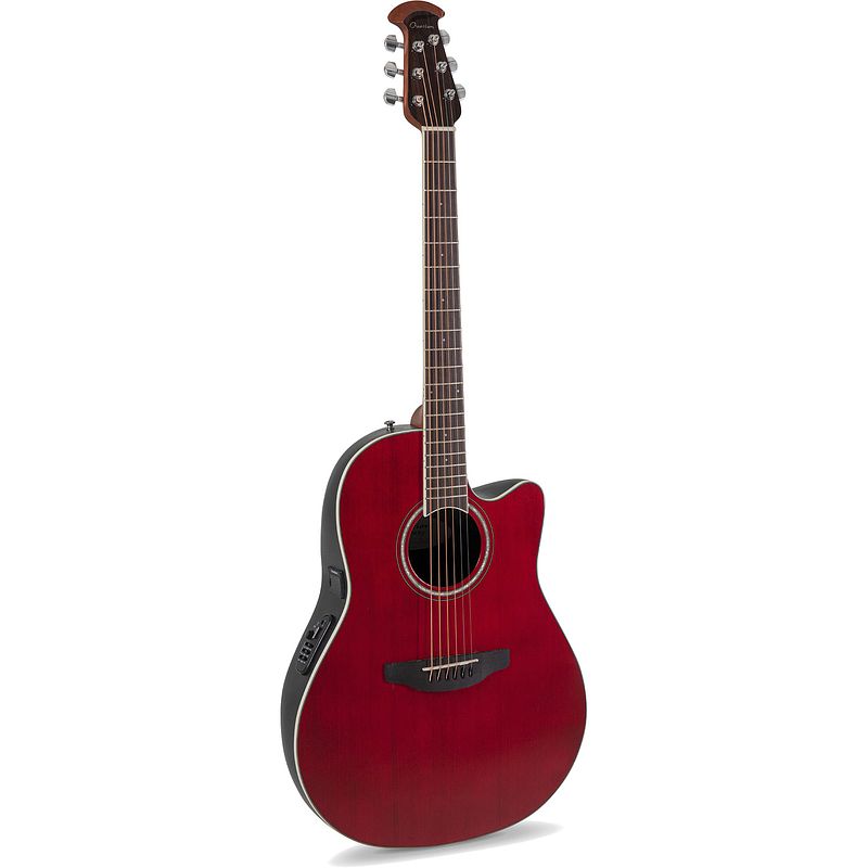 Foto van Ovation cs24-rr celebrity standard mid depth ruby red elektrisch-akoestische westerngitaar