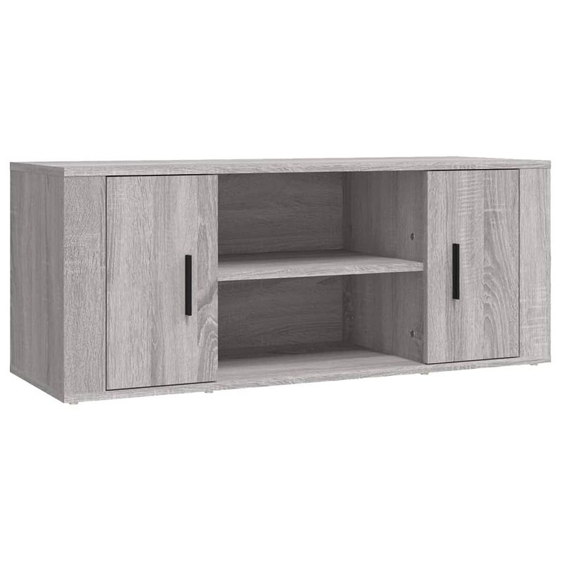 Foto van Vidaxl tv-meubel 100x35x40 cm bewerkt hout grijs sonoma eikenkleurig