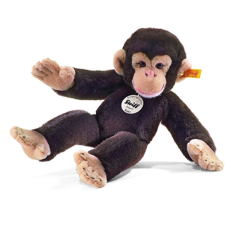 Foto van Steiff knuffel chimpansee koko, donkerbruin