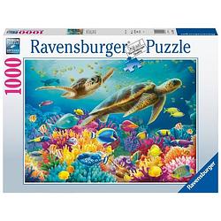 Foto van Ravensburger puzzel blauwe onderwaterwereld 1000 stukjes