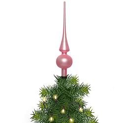 Foto van Kerstboom glazen piek bubblegum roze mat 26 cm - kerstboompieken