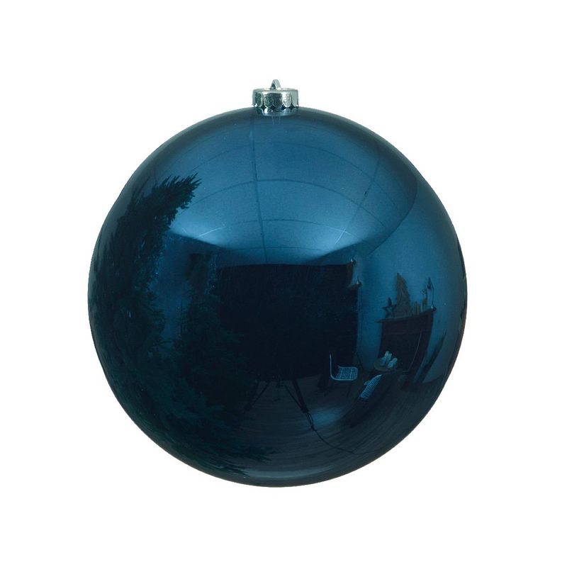 Foto van 3 stuks kerstbal plastic glans diameter 20cm nacht blauw ksd