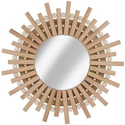 Foto van Arti casa wandspiegel - ronde spiegel zon - 30cm - hout