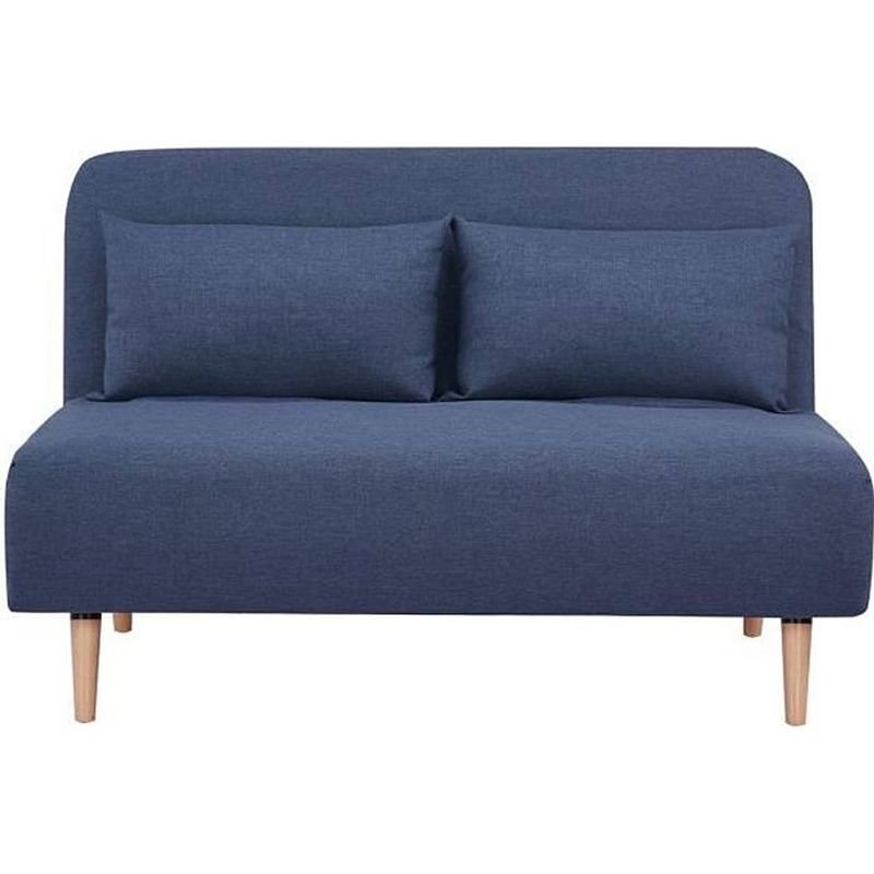 Foto van Bz bank 2 plaatsen - scandinavische stijl donkerblauw - l 130 x d 90 x 81 cm - deplo