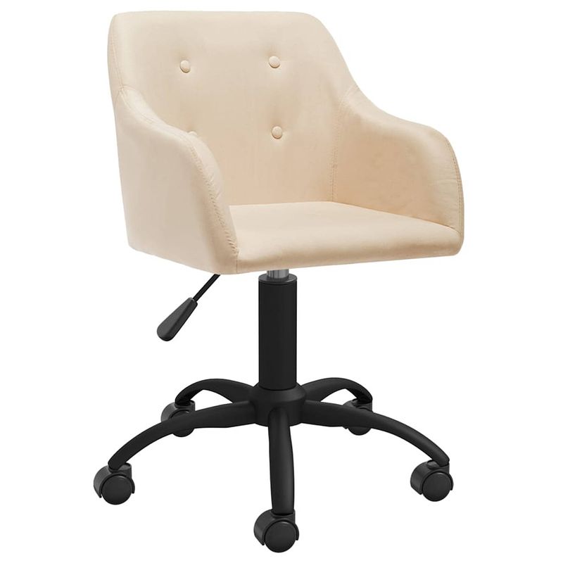 Foto van The living store draaibare eetstoel - stoelen - 53x51.5x(81-93)cm - crème