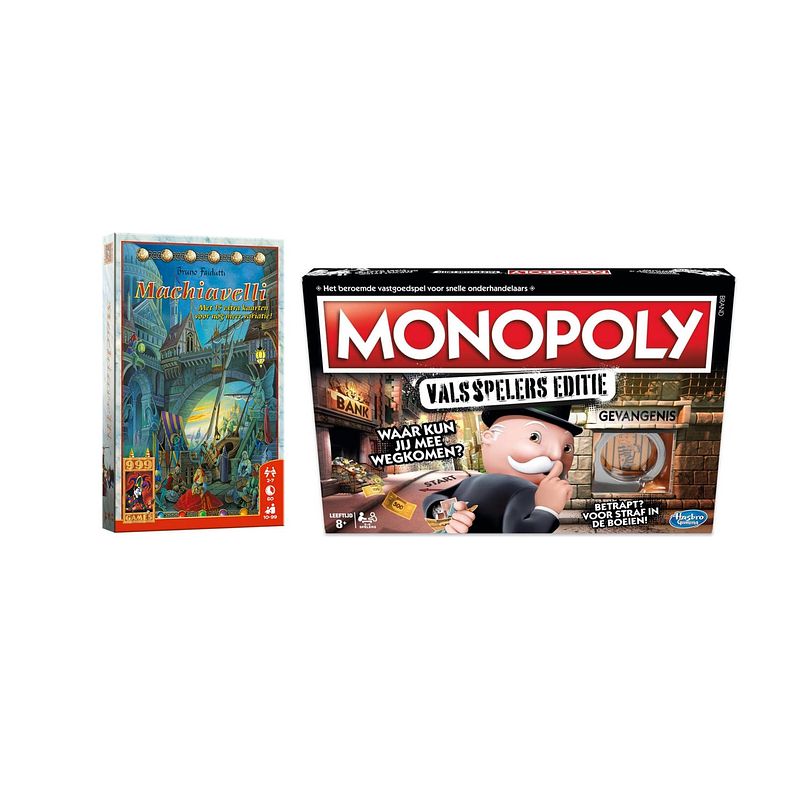 Foto van Spellenbundel - bordspel - 2 stuks - machiavelli & monopoly valsspelerseditie