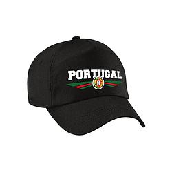 Foto van Portugal landen pet zwart / baseball cap voor volwassenen - verkleedhoofddeksels