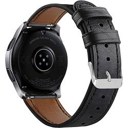 Foto van Smartphoneclip - bandje leer zwart - voor galaxy watch 46mm