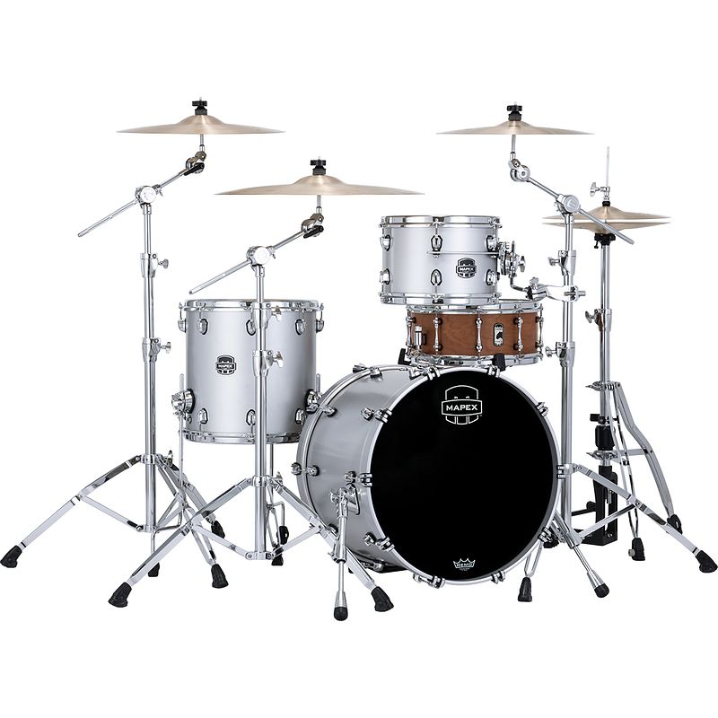 Foto van Mapex se401xhpd saturn evolution hybrid club iridium silver 3d. shellset