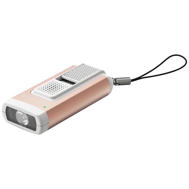 Foto van Ledlenser k6r safety rose gold zaklamp werkt op een accu led met usb-poort 400 lm 32 g