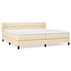 Foto van The living store boxspringbed - comfort - bed - 203 x 203 x 78/88 cm - crème - pocketvering