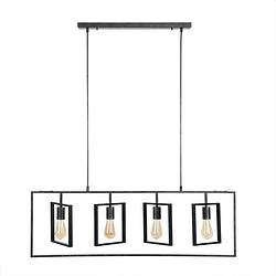 Foto van Industriële hanglamp 4-lichts kody charcoal metaal