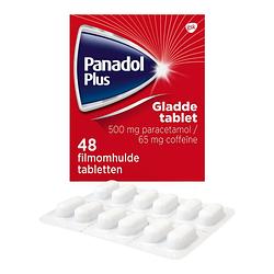 Foto van Panadol plus gladde, pijnstillende tabletten 500 mg/ 65 mg, 48 stuks bij jumbo