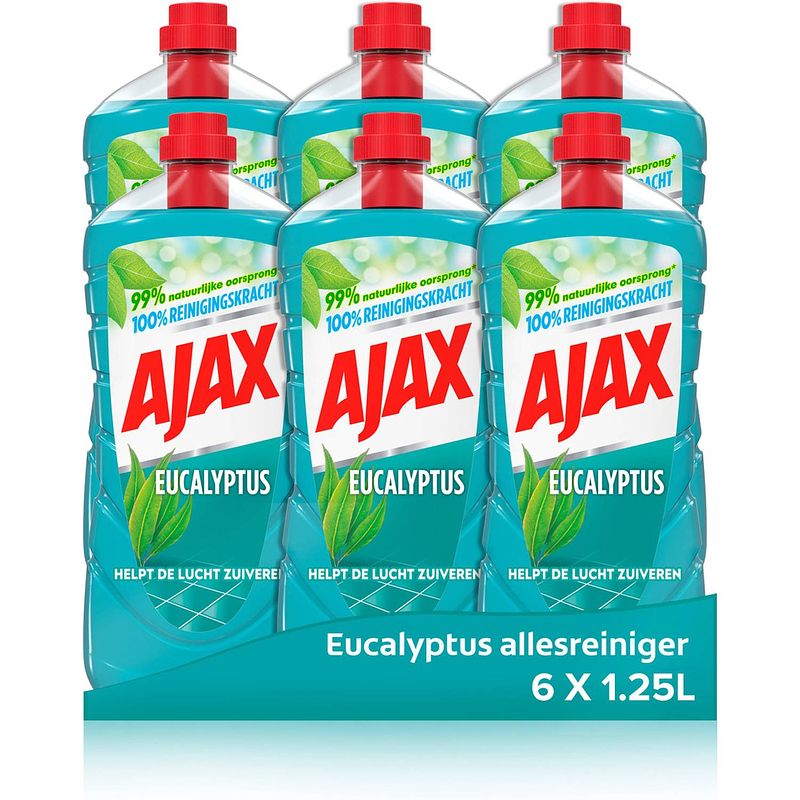 Foto van Ajax allesreiniger eucalyptus 6 x 1.25l - voordeelverpakking