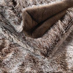 Foto van Wicotex plaid-dekens- kunst bont antartic 180x220cm choco polyester hoog polig