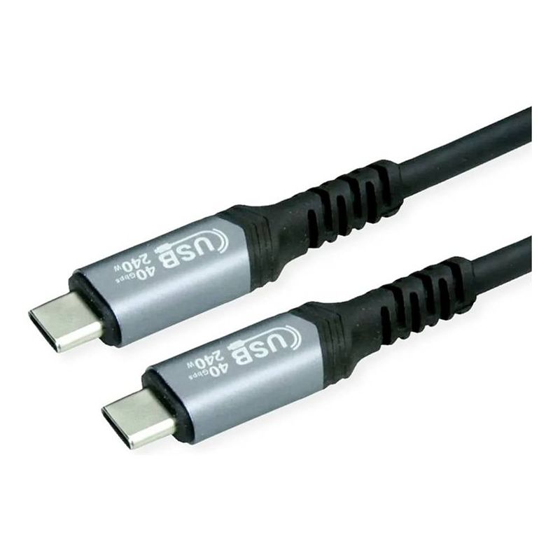 Foto van Value usb-c-kabel usb 4.0 usb-c stekker 0.80 m zwart afgeschermd 11999089