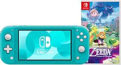 Foto van Nintendo switch lite turquoise + zelda: echoes of wisdom