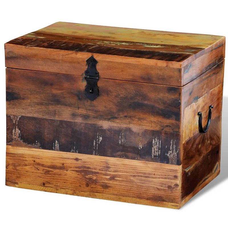 Foto van The living store opbergbox antieke stijl - 39 x 28 x 31 cm - gerecycled hout