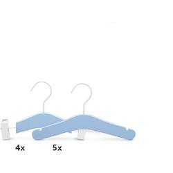 Foto van Relaxwonen - baby kledinghangers - set van 9 - licht blauw - broek en kledinghangers - extra stevig