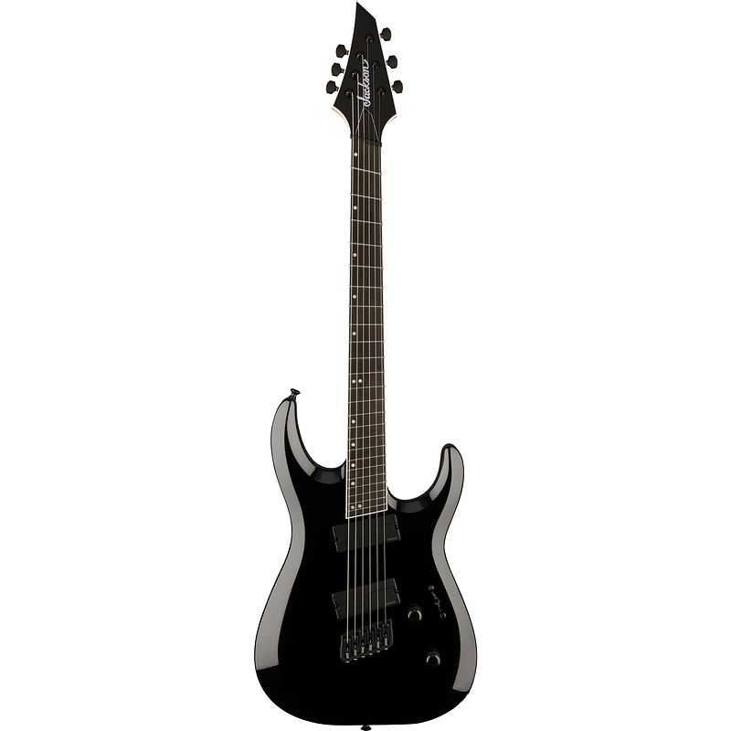 Foto van Jackson pro plus series dk modern ms ht6 eb gloss black elektrische gitaar met gigbag