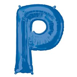 Foto van Amscan folieballon letter p 60 x 81 cm blauw