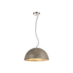 Foto van Hanglamp met zilveren halve kap metaal hanglamp zilver woonkamer eetkamer