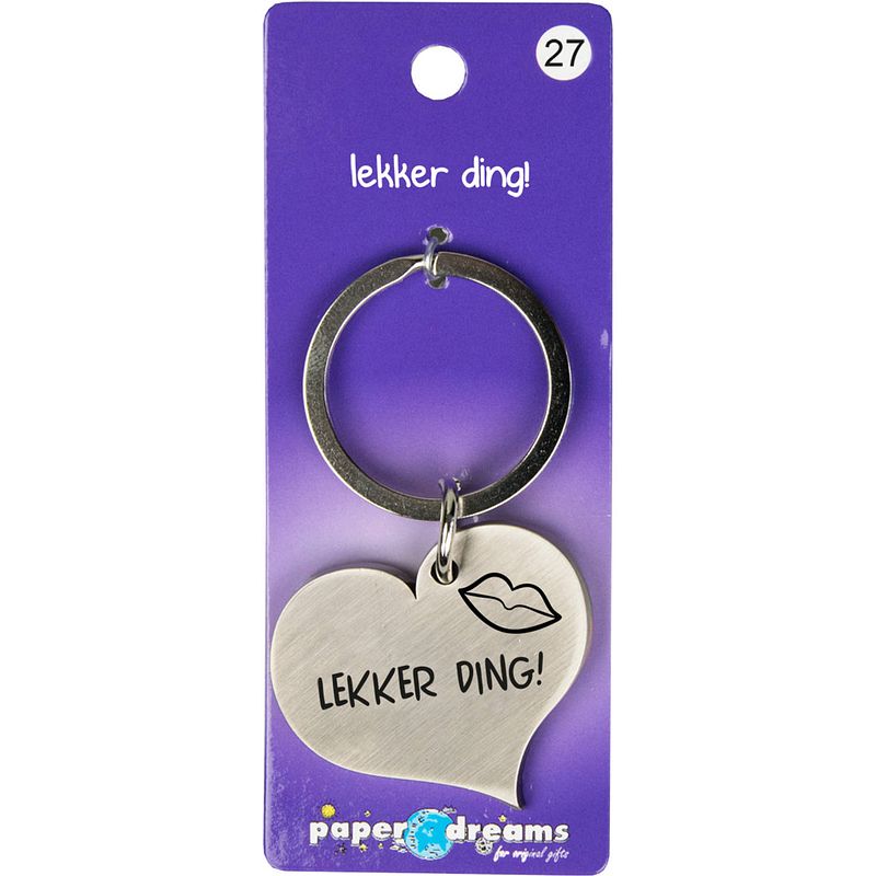 Foto van Paper dreams sleutelhanger lekker ding hart 10 x 4 cm ijzer zilver