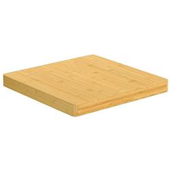 Foto van The living store bamboe tafelblad - 50x50x4cm - duurzaam materiaal - veelzijdig - afgeronde randen - eenvoudig schoon