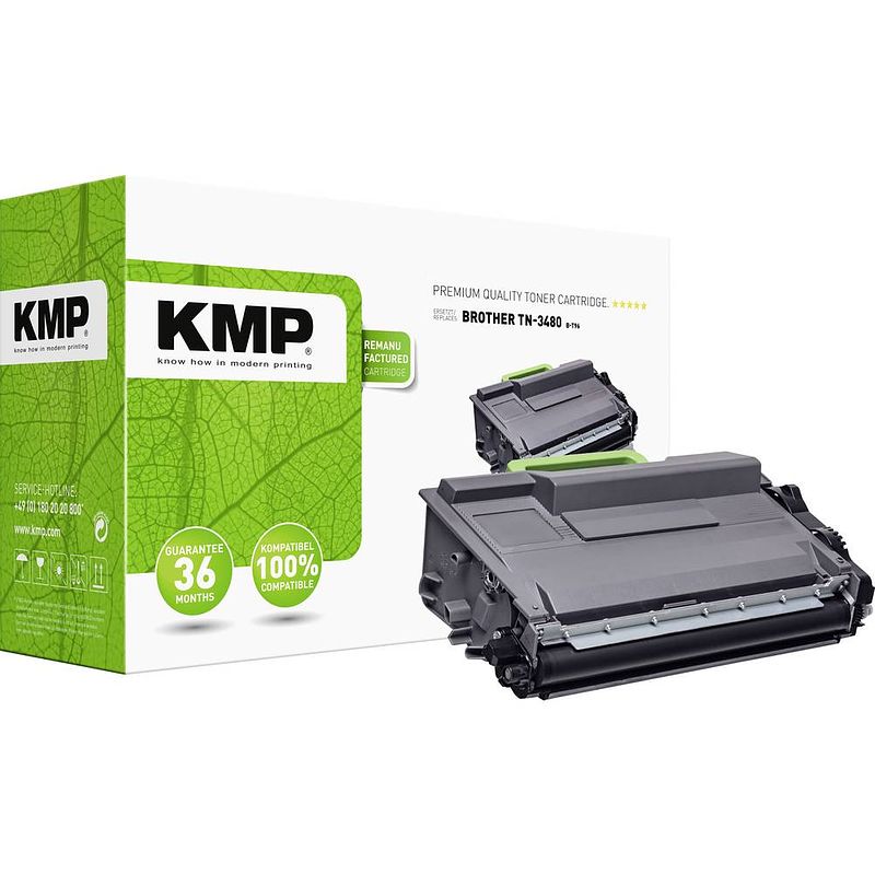 Foto van Kmp toner vervangt brother tn-3480, tn3480 compatibel zwart 8000 bladzijden b-t96