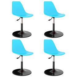 Foto van Vidaxl eetkamerstoelen draaibaar 4 st pp blauw