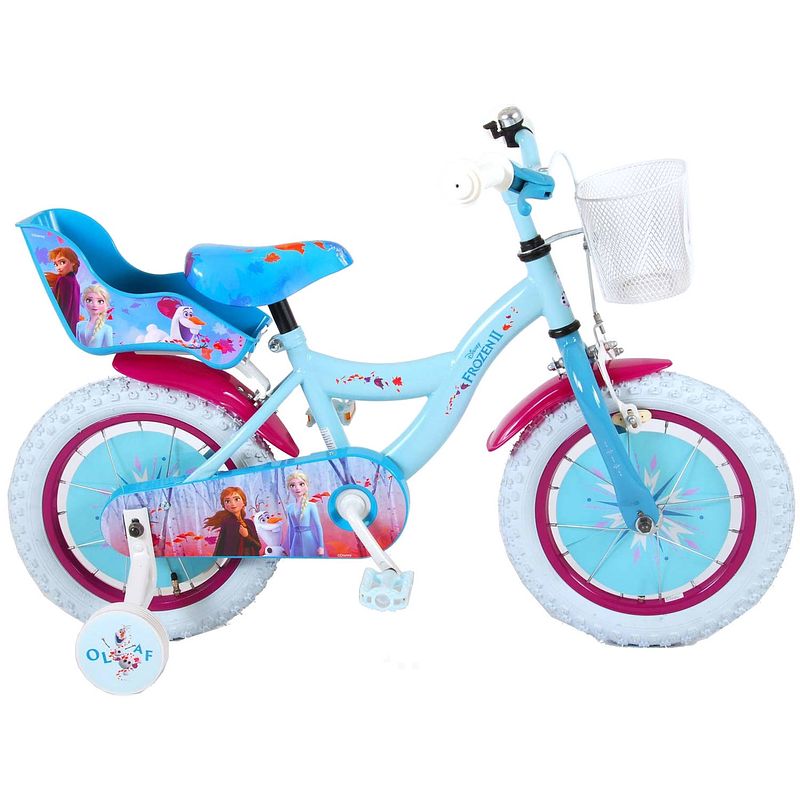 Foto van Disney meisjesfiets frozen 14 inch 23,5 cm meisjes terugtraprem blauw