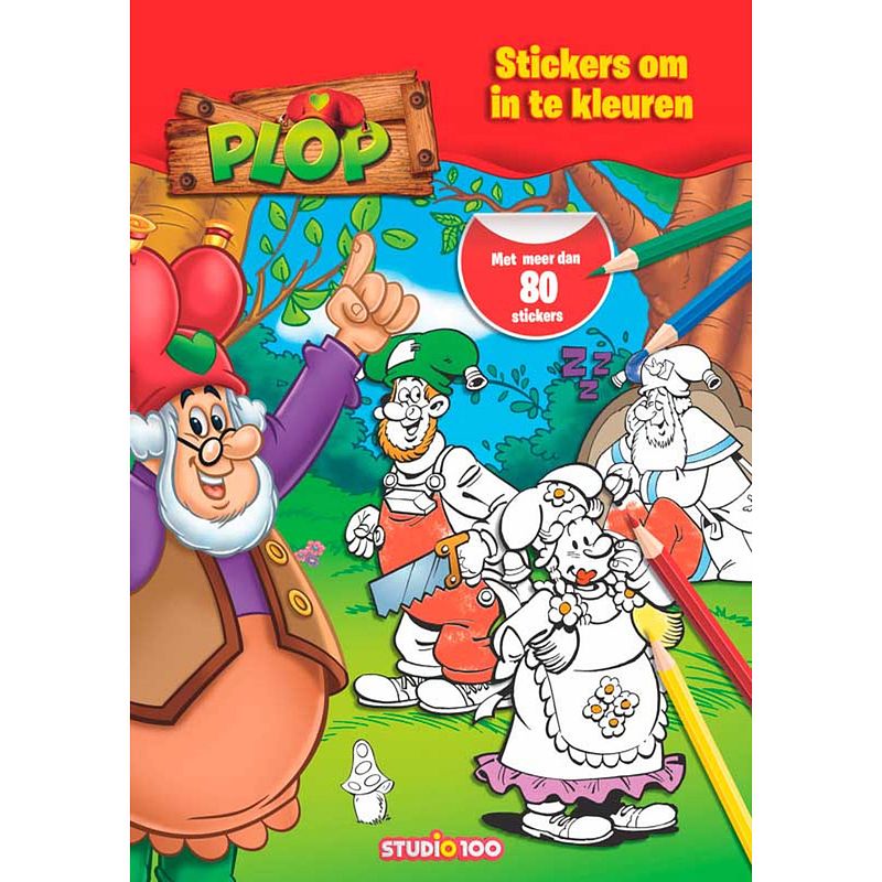 Foto van Studio 100 stickerboek plop junior papier rood/groen 80 stickers