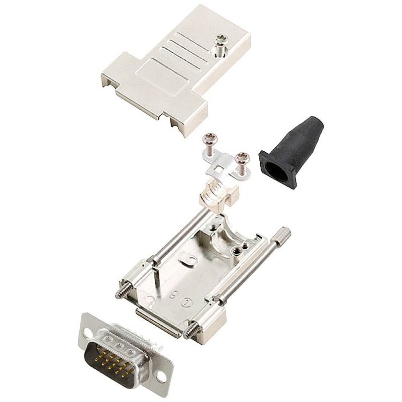 Foto van Encitech dtsl09-ljsrg-t-hdp15-w-k 6355-8041-01 d-sub male connectorset 180 ° aantal polen: 15 soldeerkelk 1 stuk(s)