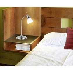 Foto van Paul neuhaus pino 4430-55 bedlamp eco-halogeen g9 28 w staal