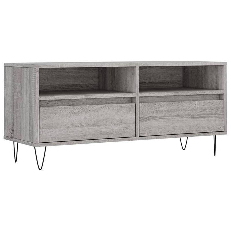 Foto van Vidaxl tv-meubel 100x34,5x44,5 cm bewerkt hout grijs sonoma eikenkleur