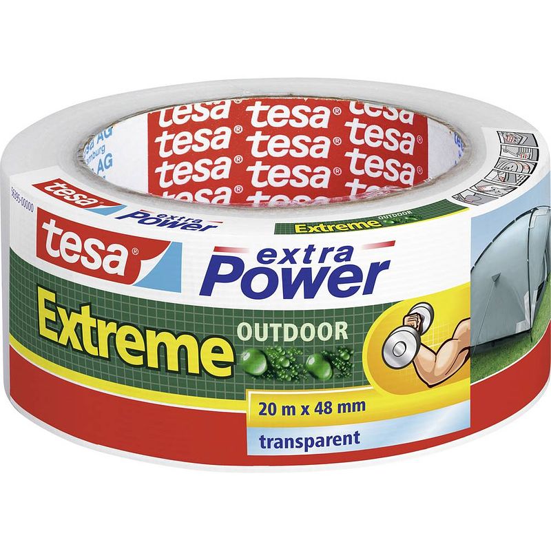 Foto van Tesa extreme outdoor 56395-00000-00 textieltape tesa extra power transparant (l x b) 20 m x 48 mm 1 stuk(s)