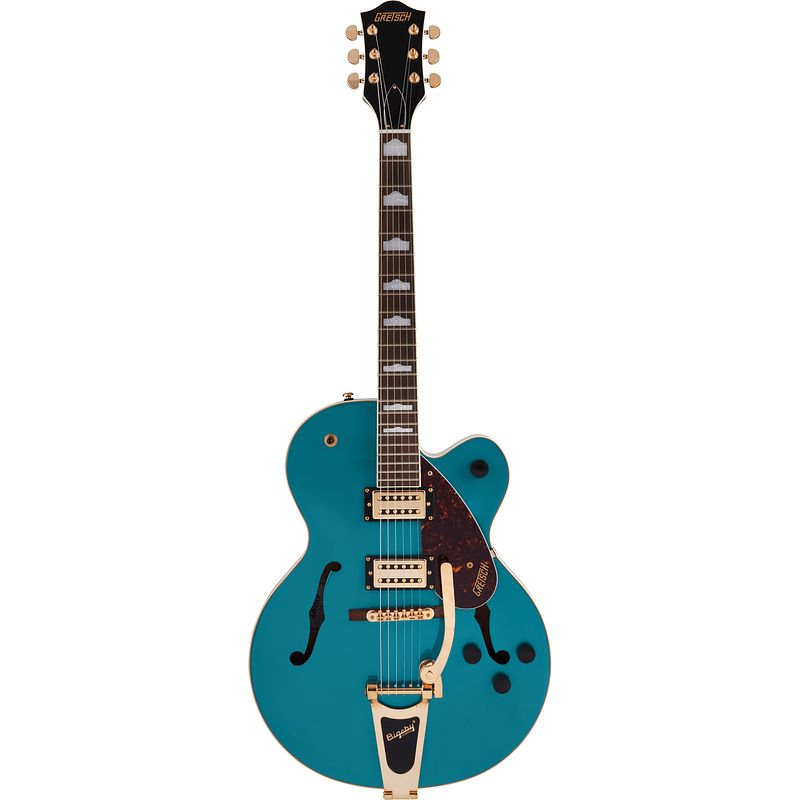 Foto van Gretsch g2410tg streamliner hollowbody sc ocean turquoise semi-akoestische gitaar