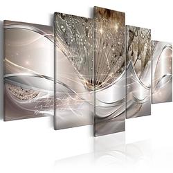 Foto van Artgeist sparkling dandelions beige wide canvas schilderij